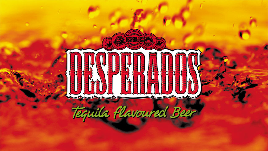 Desperados logo on beer video backdrop
